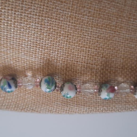 HOBE lampwork and crystal necklace - Picture 4 of 6